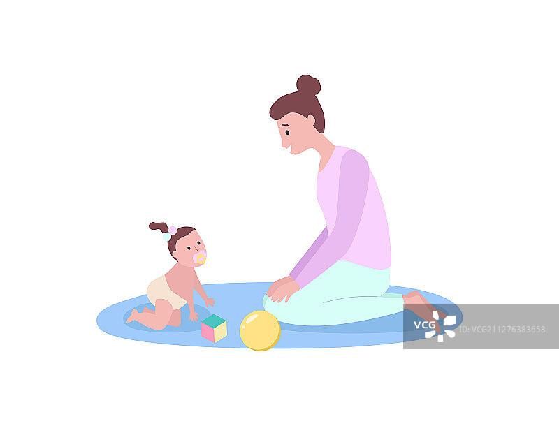 母亲和小孩子及婴儿玩耍图片素材