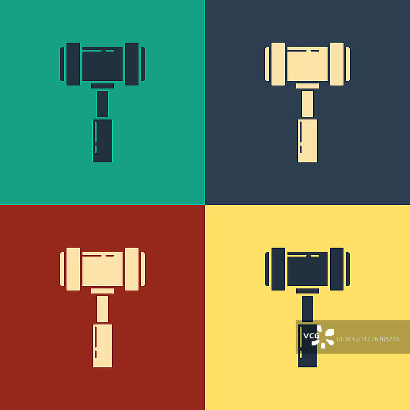 彩色法官木槌图标图片素材