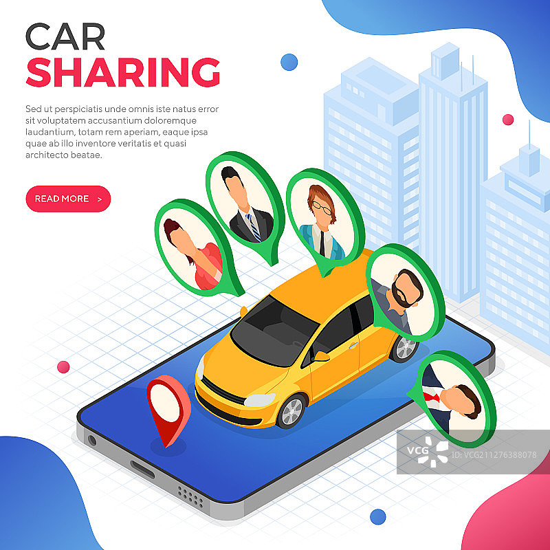 汽车共享服务概念图片素材