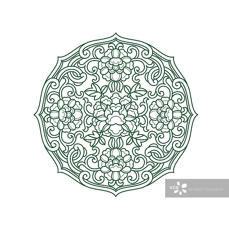 绿色植物花纹图片素材