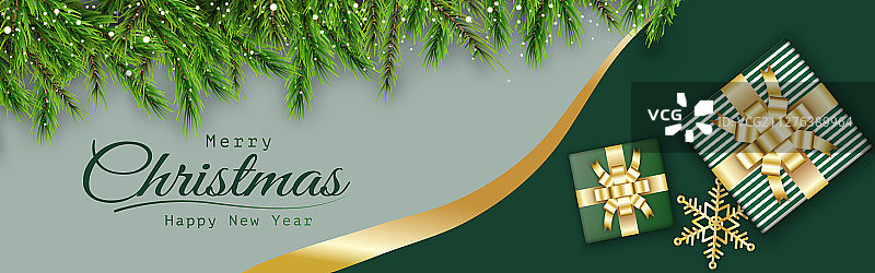 圣诞节绿色背景装饰图片素材