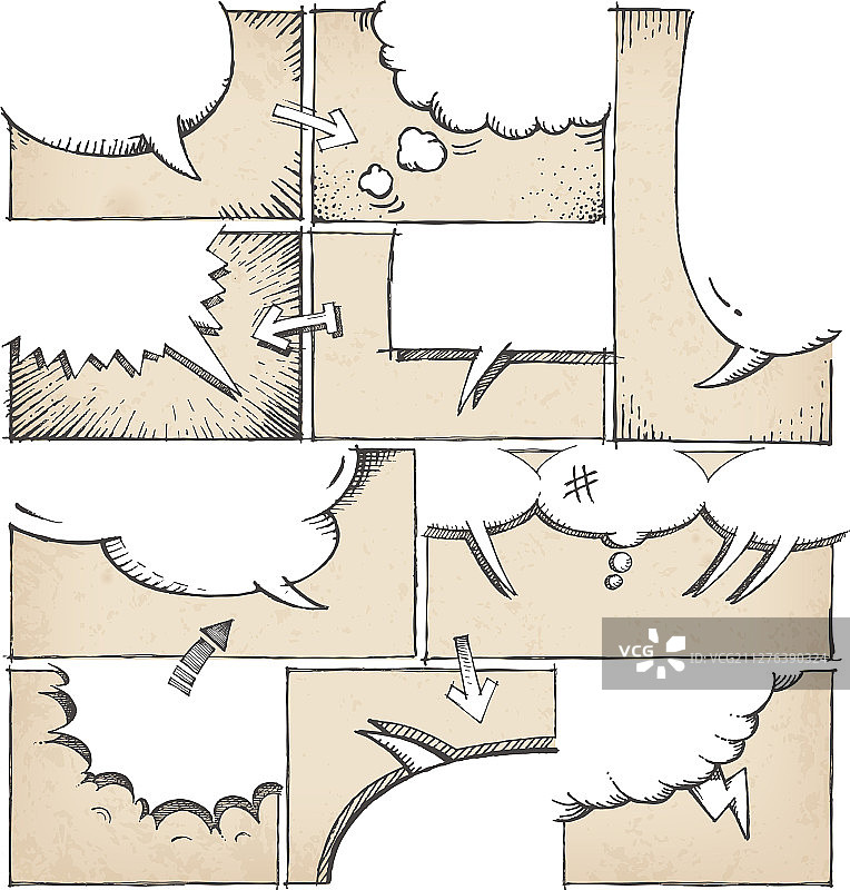 手绘漫画书页模板图片素材