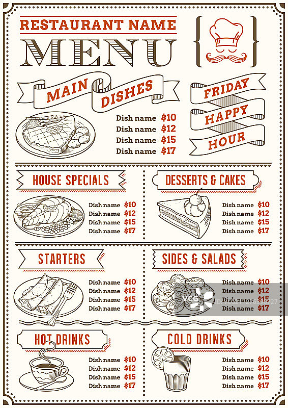 餐厅菜单模板图片素材