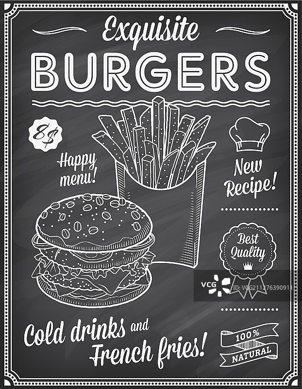 做旧黑板快餐菜单模板图片素材