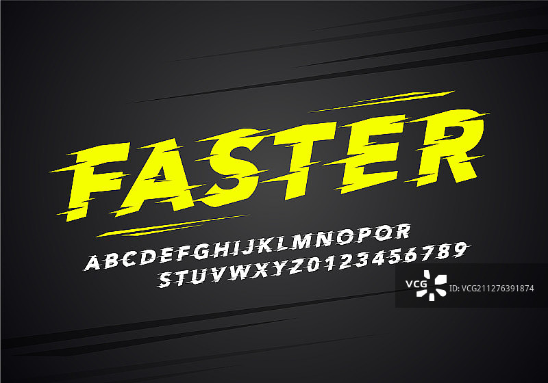 现代运动排版字母和数字字体图片素材