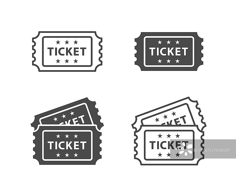 黑白背景上的票券图标图片素材