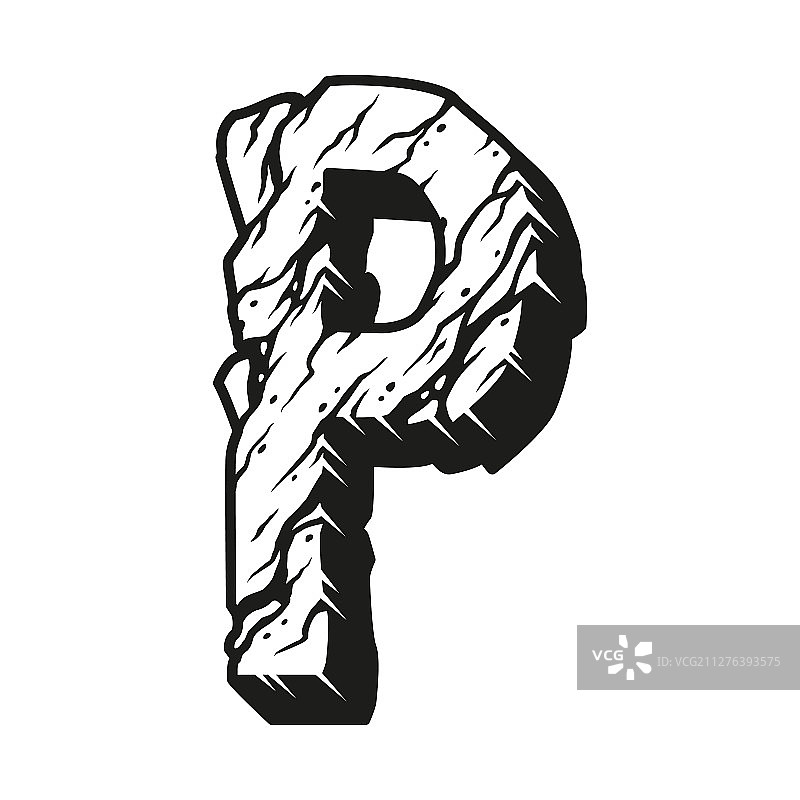 复古风格沙漠字母P图片素材