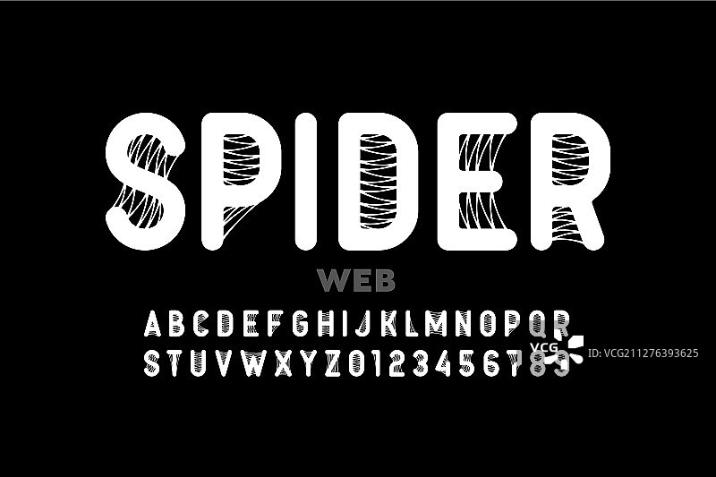 蜘蛛网风格字体设计图片素材