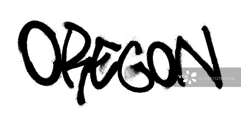 喷绘俄勒冈字体涂鸦图片素材