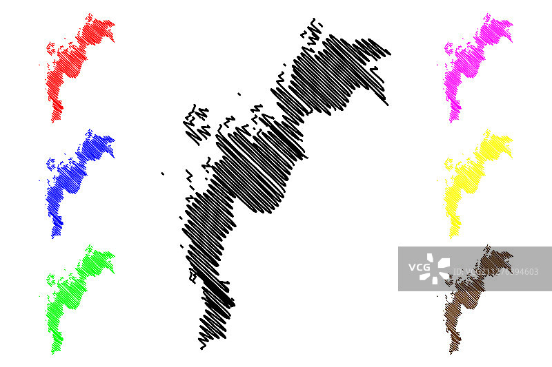 芬兰奥斯特罗博特尼亚区域地图图片素材