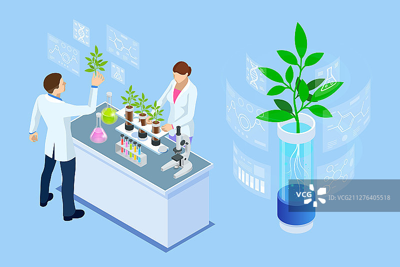 2.5D实验室探索概念设计图片素材