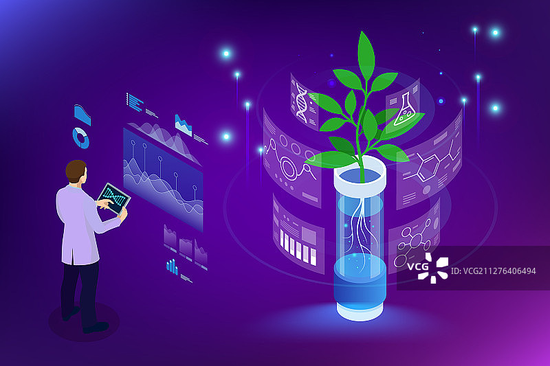 2.5D实验室探索概念设计图片素材