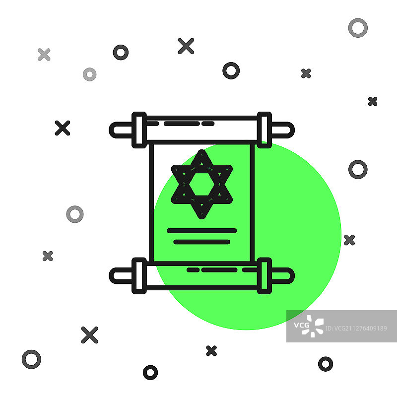 白色背景上的黑色妥拉经卷图标图片素材