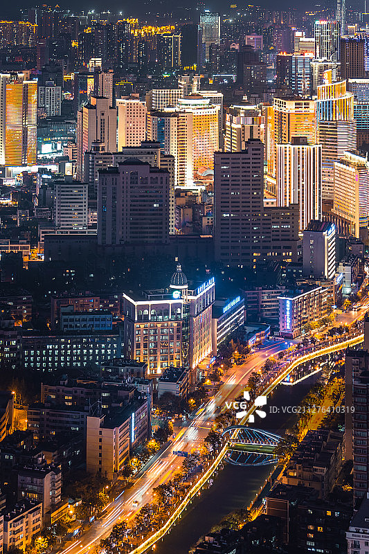 昆明市中心夜景图片素材