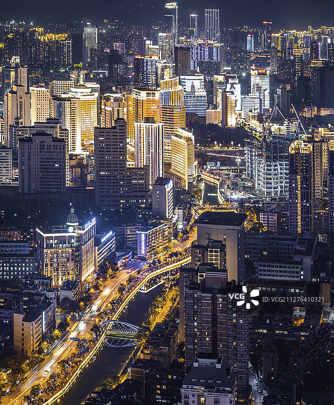 昆明市中心夜景图片素材