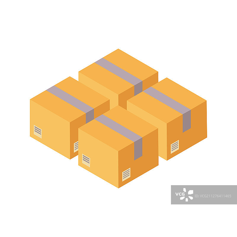 货物纸板箱扁平设计配送服务图片素材