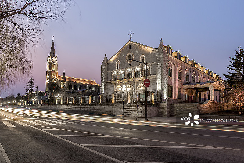 百年建筑吉林市摊主教堂图片素材