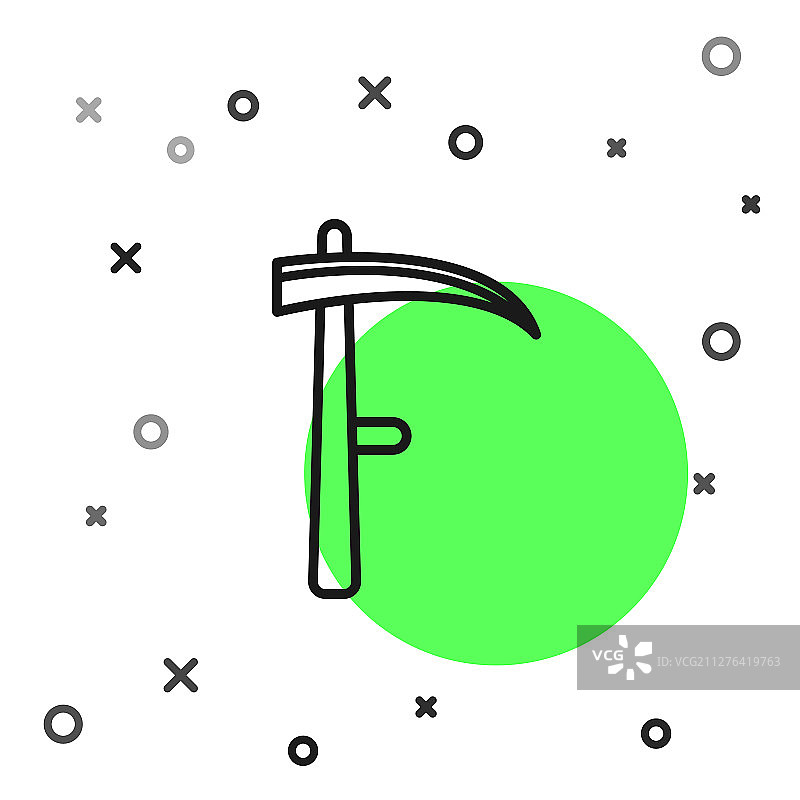 白色背景上的黑色线条镰刀图标图片素材