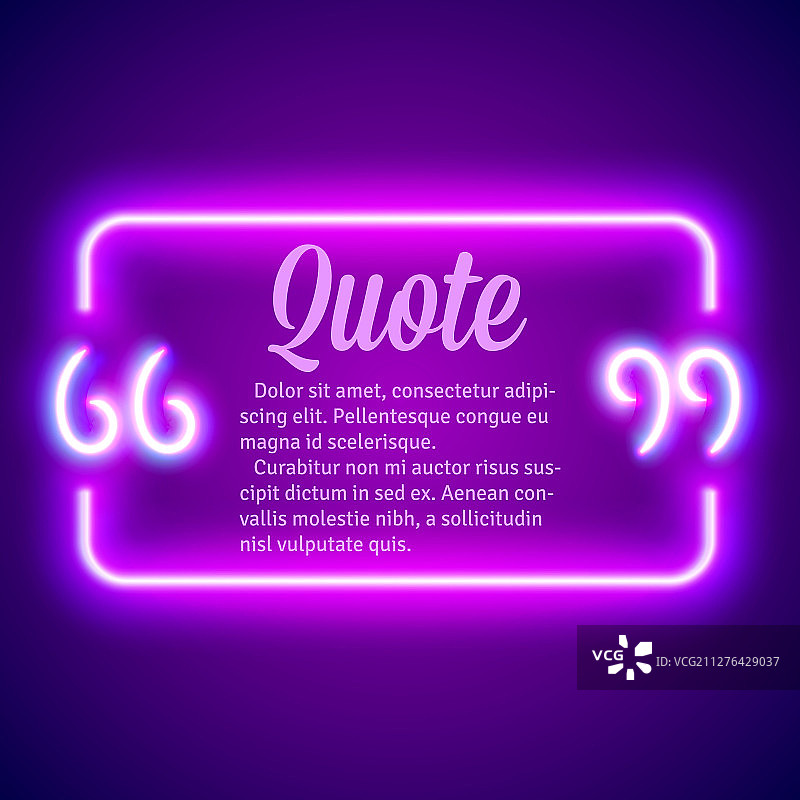 复古霓虹灯发光引号边框图片素材