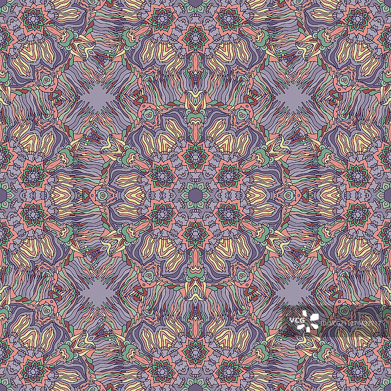 彩色涂鸦万花筒无缝图案图片素材