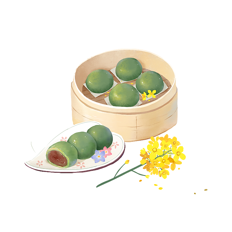 清明节 吃青团图片素材