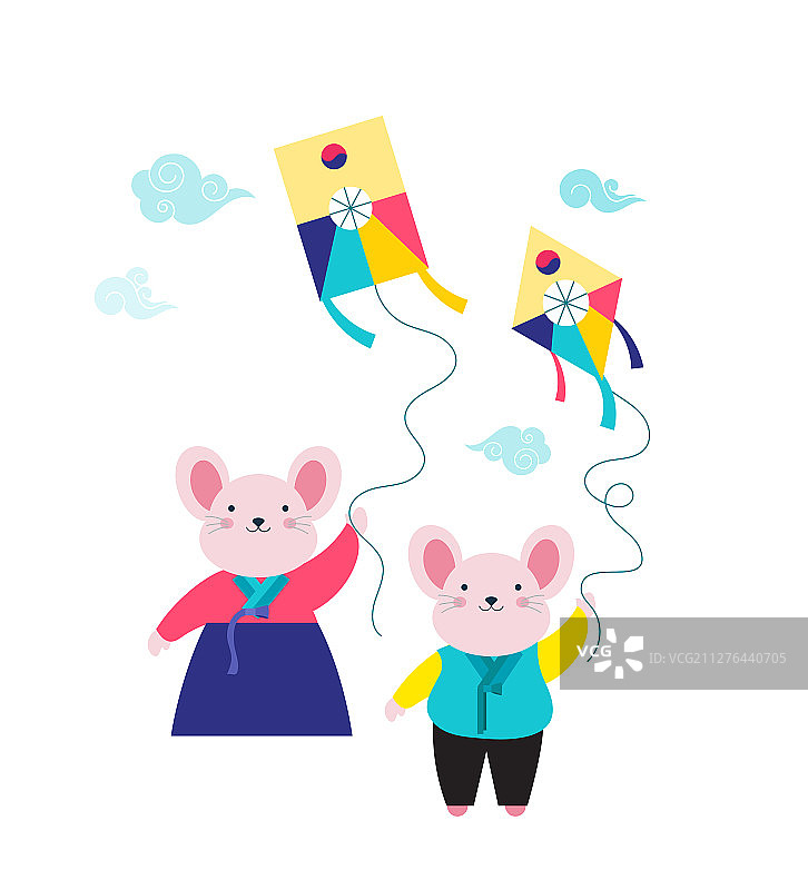 韩国传统新年快乐老鼠年图片素材