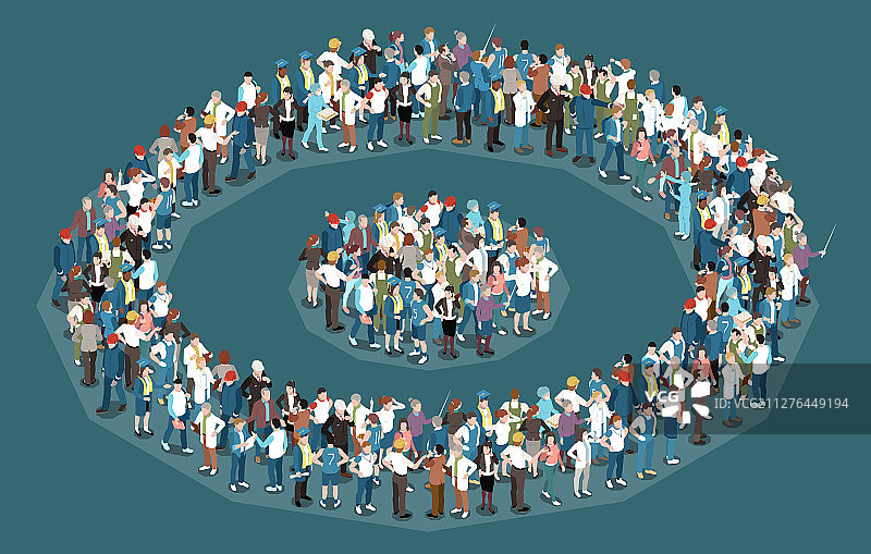 2.5D人群概念图片素材