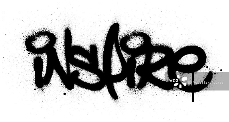 涂鸦风格黑色喷绘文字图片素材