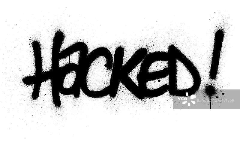 白色背景上的黑色“入侵”涂鸦字样图片素材