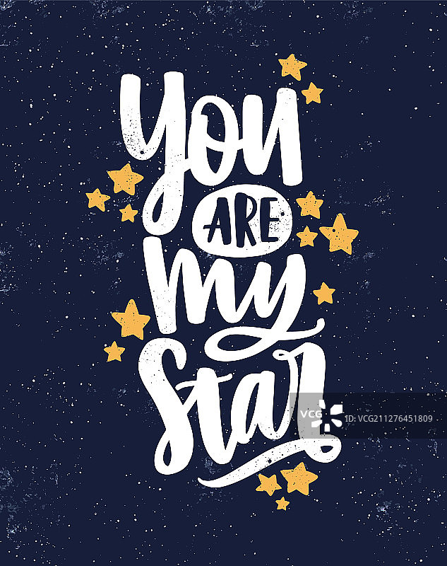 你是我的星星手绘字母图片素材