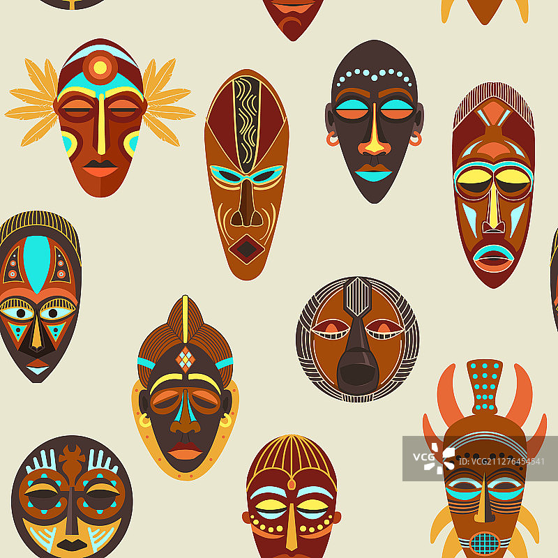 彩色非洲民族风格无缝图案图片素材