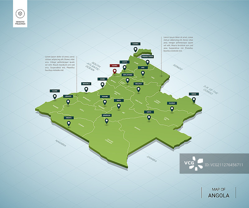 安哥拉2.5D绿色地图图片素材