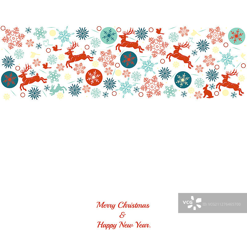 圣诞节小鹿雪花边框图片素材