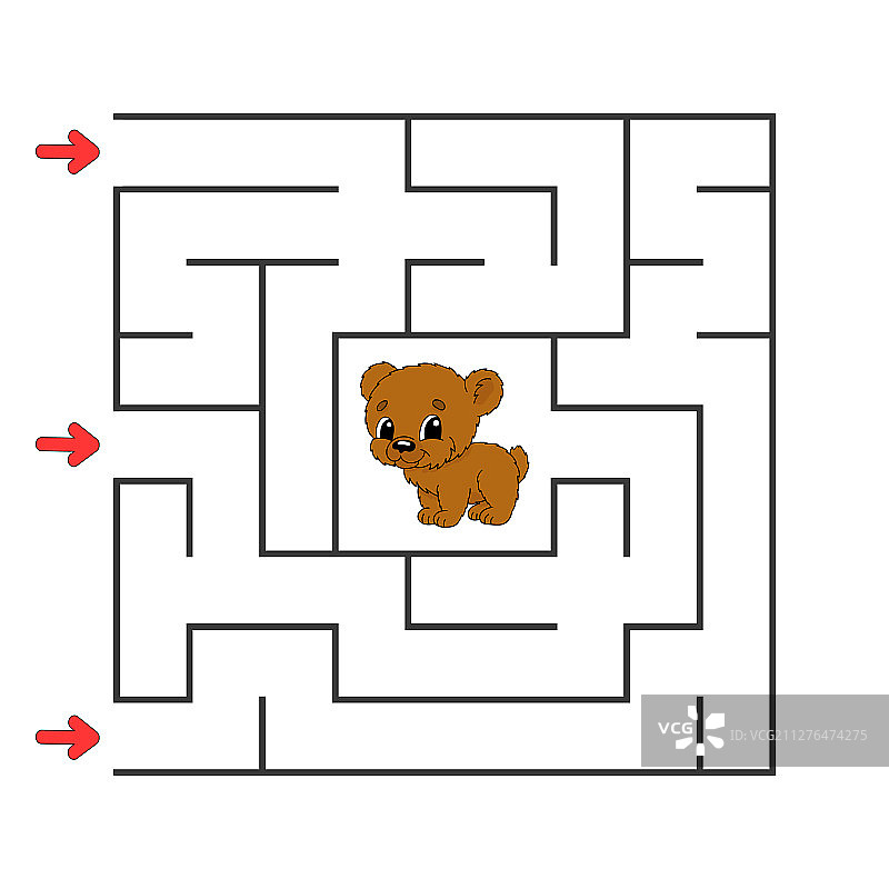 儿童趣味方形迷宫游戏图片素材