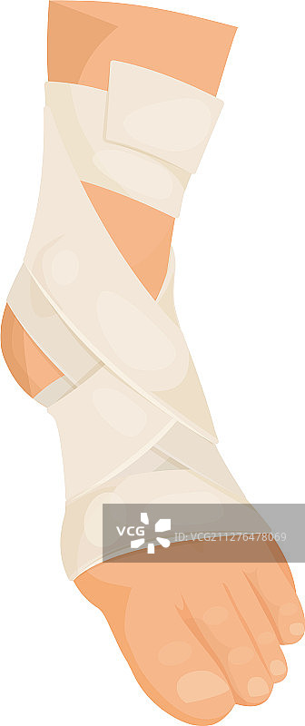 包扎的脚部医疗图标，损伤和辅助标志图片素材