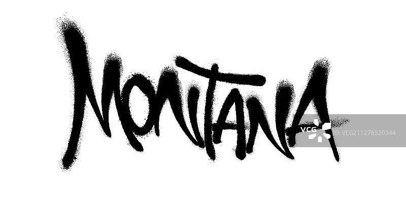 蒙大拿字体喷绘涂鸦，带过喷效果图片素材