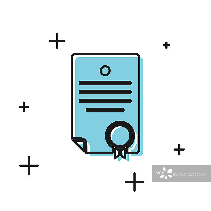 白色背景上的黑色证书模板图标图片素材