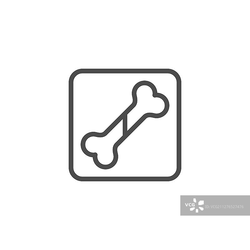 骨头X光线条轮廓图标图片素材