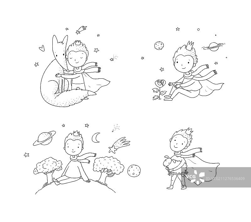 小王子：关于男孩和玫瑰的童话故事图片素材