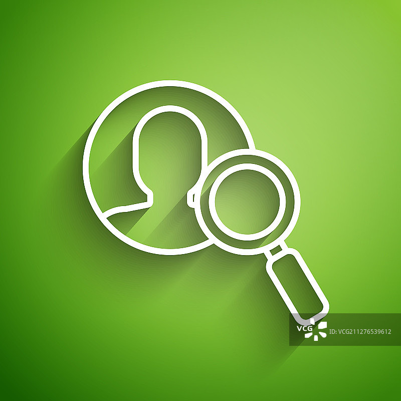 寻找人物的放大镜白色线条图标图片素材