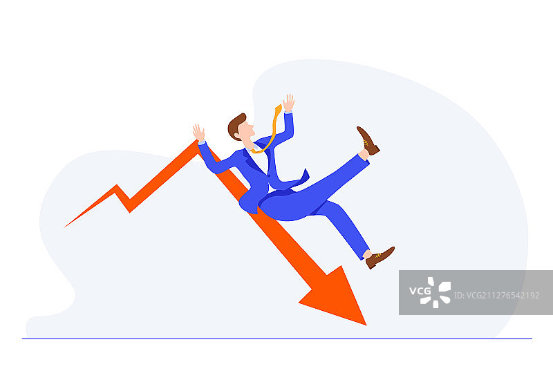 趋势急速下跌商务金融矢量插图图片素材