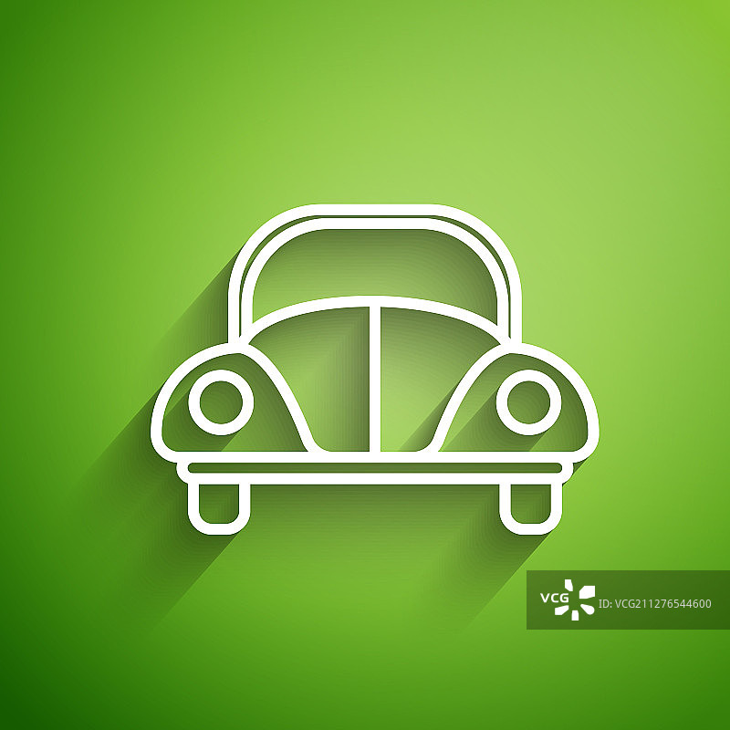 白色线条大众甲壳虫汽车图标图片素材