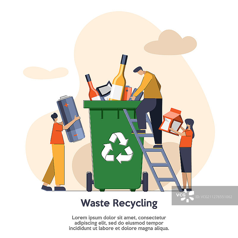 垃圾回收：人们正在扔垃圾图片素材
