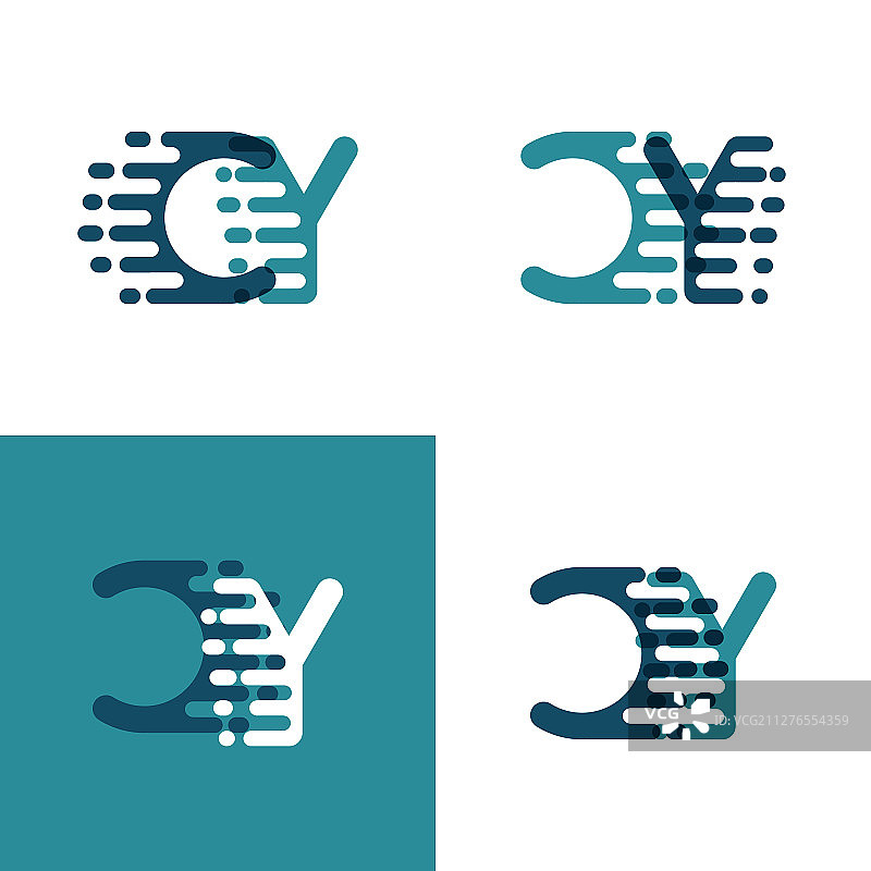 浅绿色CY字母加速标志图片素材