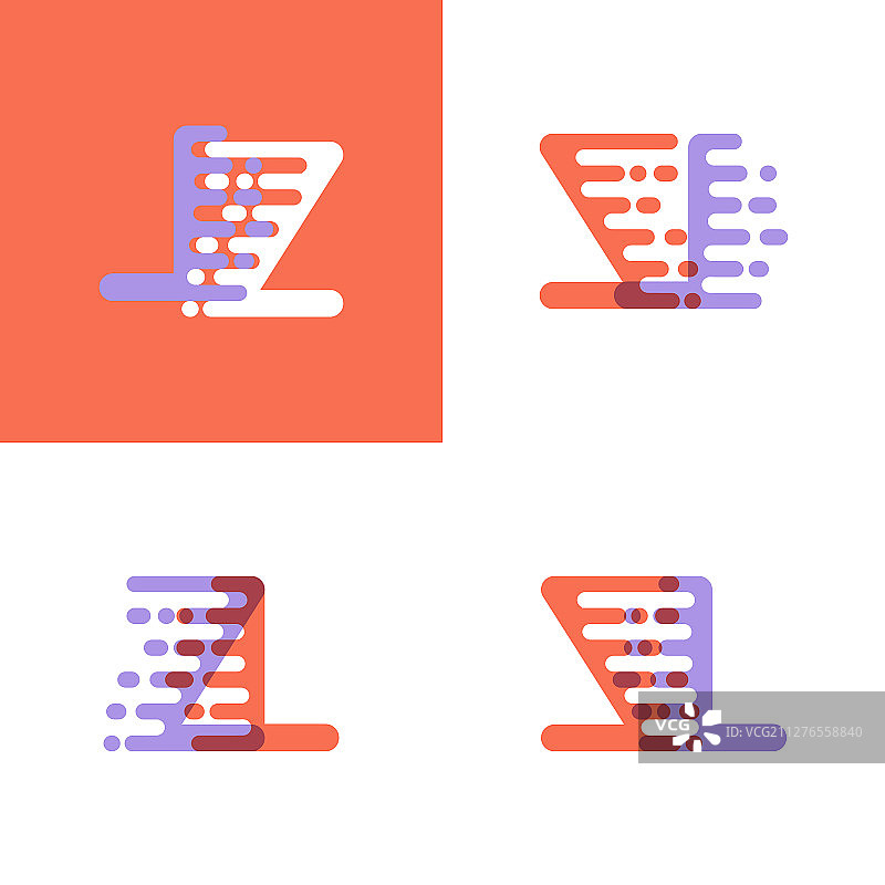 橙色加速线条ZL字母标志图片素材