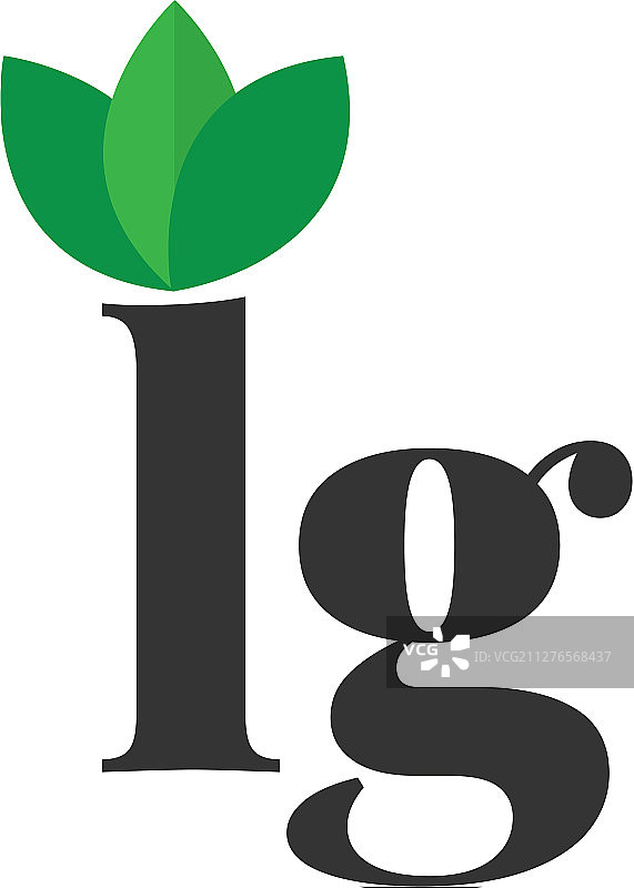 首字母LG绿叶标志设计模板图片素材