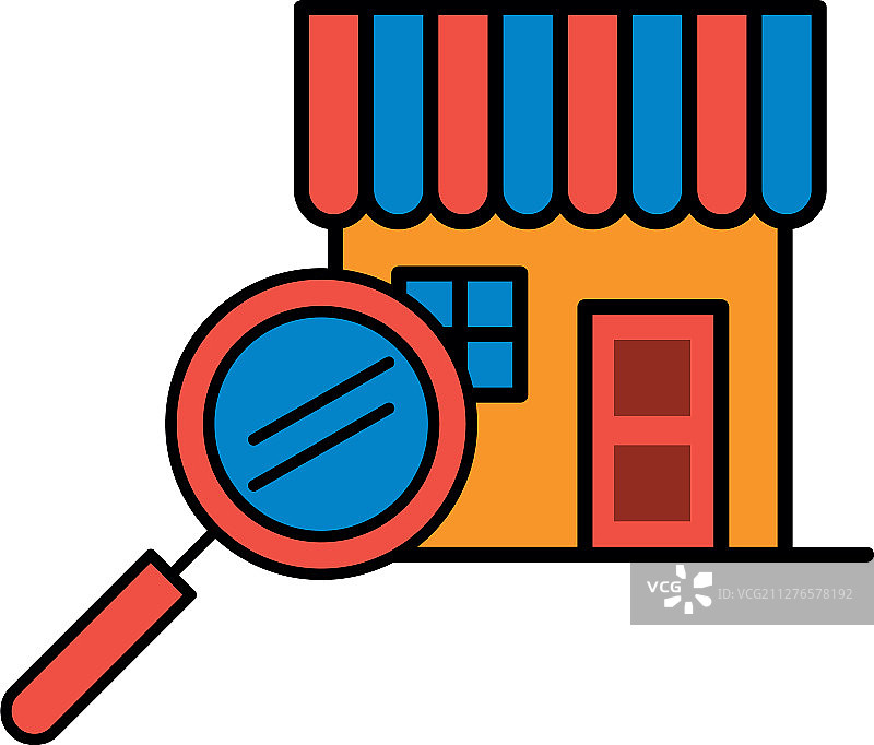 带放大镜的房屋正面图片素材