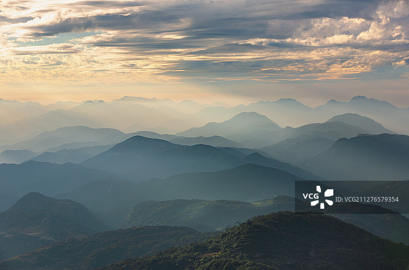 广东第一峰日落图片素材