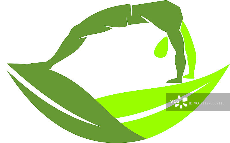 瑜伽叶子标志设计：象征冥想图片素材