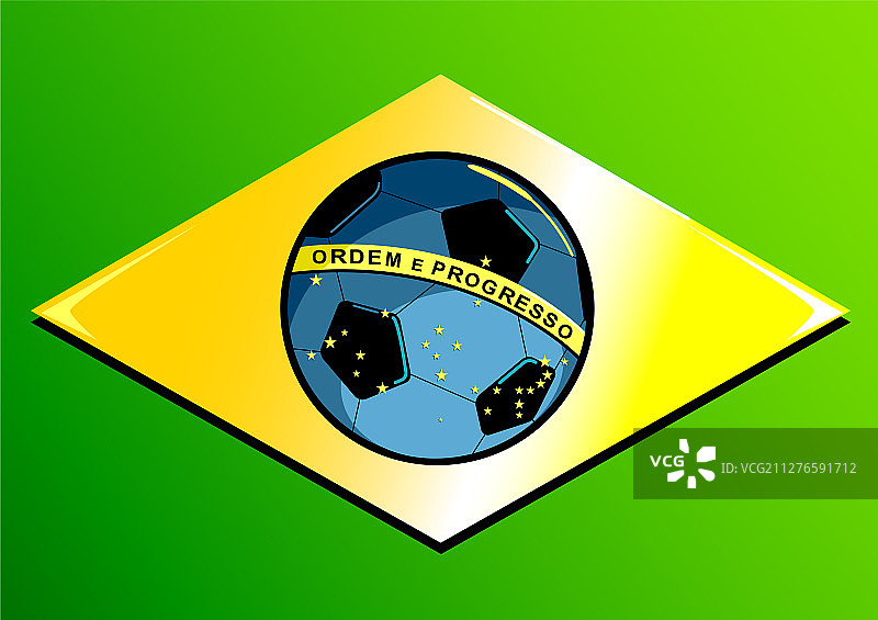 带有足球的巴西国旗图片素材